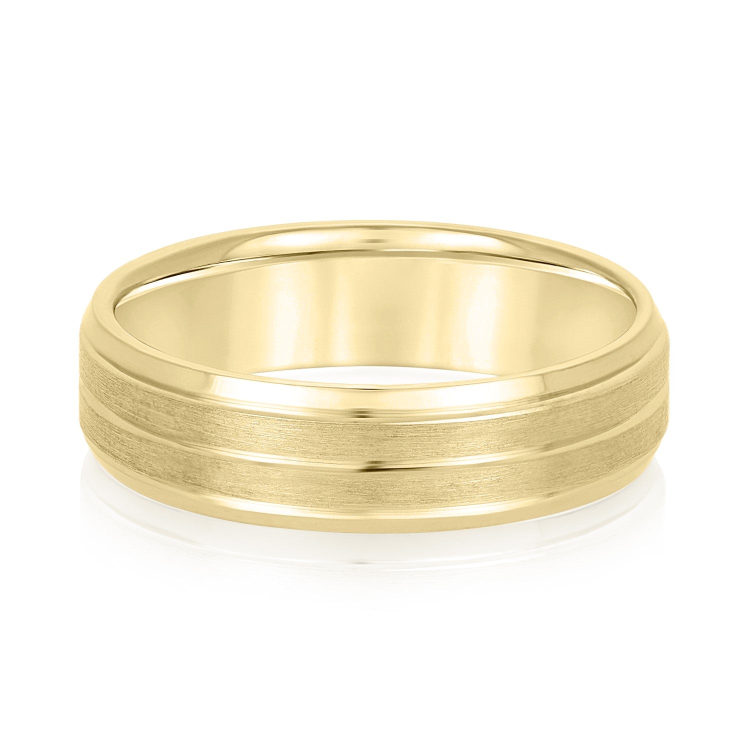 Sand Blast Men's Wedding Band with a Single Center Strip-VIRABYANI